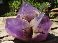 Natural Rare Triple Point Amethyst Crystals  x 2 From Madagascar - TopRock