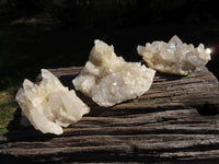 Natural Semi Optic Quartz Clusters With Large Crystals x 3 From Serenje, Zambia - TopRock