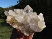 Natural Semi Optic Quartz Clusters With Large Crystals x 3 From Serenje, Zambia - TopRock