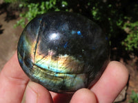 Polished Flashy Labradorite Palm Stones  x 12 From Tulear, Madagascar - Toprock Gemstones and Minerals 