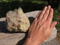 Natural Malachite Infused Smokey White Phantom Quartz Cluster x 1 From Luena, Congo - TopRock
