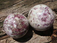 Polished Rubellite Pink Tourmaline Spheres  x 2 From Madagascar - TopRock