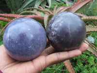 Polished Lepidolite Spheres With Lithium Mica x 3 From Zimbabwe - TopRock