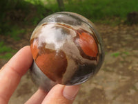 Polished Polychrome / Picasso Jasper Mushrooms  x 6 From Madagascar - TopRock