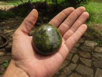 Polished Large Green Opal Palm Stones  x 12 From Madagascar - TopRock