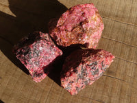 Natural Rough Red Rhodonite Specimens x 6 From Zimbabwe