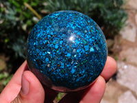 Polished Blue Chrysocolla Conglomerate Spheres x 2 From Congo - TopRock