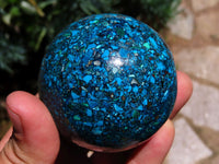 Polished Blue Chrysocolla Conglomerate Spheres x 2 From Congo - TopRock