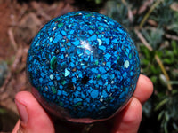 Polished Blue Chrysocolla Conglomerate Spheres x 2 From Congo - TopRock