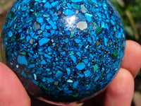 Polished Blue Chrysocolla Conglomerate Spheres x 2 From Congo - TopRock