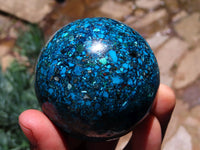 Polished Blue Chrysocolla Conglomerate Spheres x 2 From Congo - TopRock