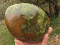 Polished Trio Of Green Opal Standing Free Forms  x 3 From Madagascar - TopRock