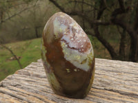 Polished Trio Of Green Opal Standing Free Forms  x 3 From Madagascar - TopRock