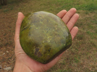 Polished Trio Of Green Opal Standing Free Forms  x 3 From Madagascar - TopRock