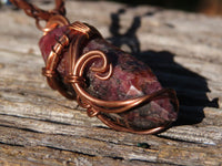 Polished Mixed Jewellery Free Forms With Copper Art Wire Pendants x 6 From Southern Africa - TopRock