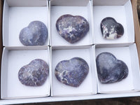 Polished Purple Lepidolite Hearts  x 6 From Madagascar - TopRock