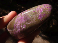 Polished Purple Stichtite Standing Free Forms x 6 From Barberton, South Africa