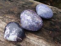 Polished Purple Lepidolite Hearts  x 6 From Madagascar - TopRock