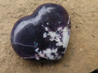 Polished Purple Lepidolite Hearts  x 6 From Madagascar - TopRock