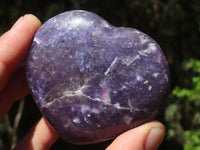 Polished Purple Lepidolite Hearts  x 6 From Madagascar - Toprock Gemstones and Minerals 