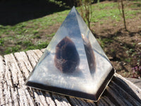 Polished Smokey Quartz Crystal Set In A Clear Resin Pyramid x 1 From Southern Africa - TopRock