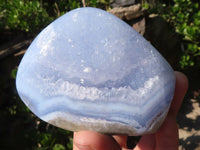 Polished Blue Lace Agate Standing Free Forms  x 2 From Nsanje, Malawi - Toprock Gemstones and Minerals 