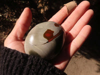 Polished Polychrome / Picasso Jasper Palm Stones  x 6 From Madagascar