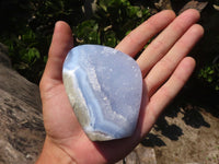 Polished Blue Lace Agate Standing Free Forms  x 2 From Nsanje, Malawi - Toprock Gemstones and Minerals 