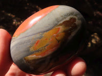 Polished Polychrome / Picasso Jasper Palm Stones  x 6 From Madagascar