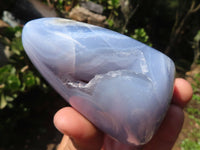 Polished Blue Lace Agate Standing Free Forms  x 2 From Nsanje, Malawi - Toprock Gemstones and Minerals 