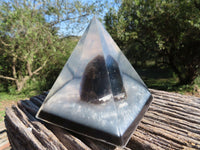 Polished Smokey Quartz Crystal Set In A Clear Resin Pyramid x 1 From Southern Africa - TopRock