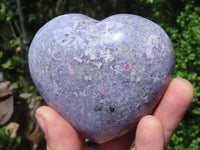 Polished Purple Lepidolite Gemstone Hearts  x 6 From Madagascar - Toprock Gemstones and Minerals 