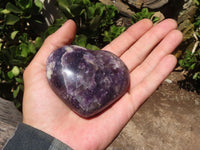 Polished Purple Lepidolite Gemstone Hearts  x 6 From Madagascar - Toprock Gemstones and Minerals 