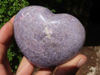 Polished Purple Lepidolite Gemstone Hearts  x 6 From Madagascar - Toprock Gemstones and Minerals 