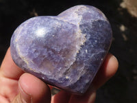 Polished Purple Lepidolite Gemstone Hearts  x 6 From Madagascar - Toprock Gemstones and Minerals 