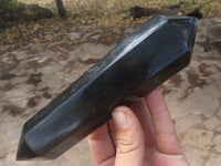 Polished Double Terminated Black Basalt Points  x 3 From Madagascar - TopRock