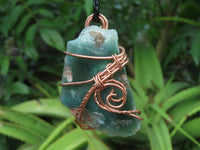 Polished XX Rare Chrome Emerald Chrysoprase Specimens in Copper Art Wire Wrap Pendant - sold per piece - From Mutorashanga, Zimbabwe - TopRock