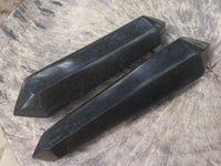 Polished Double Terminated Black Basalt Points  x 3 From Madagascar - TopRock