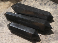 Polished Double Terminated Black Basalt Points  x 3 From Madagascar - TopRock