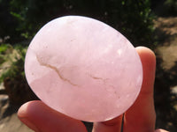 Polished Gemmy Pink Rose Quartz Palm Stones  x 8 From Madagascar - Toprock Gemstones and Minerals 