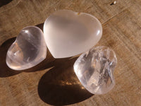 Polished Girasol Pearl Quartz Gemstone Hearts x 24 From Madagascar