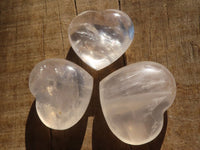 Polished Girasol Pearl Quartz Gemstone Hearts x 24 From Madagascar