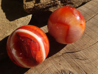 Polished Carnelian Agate Spheres  x 4 From Madagascar