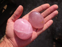 Polished Gemmy Pink Rose Quartz Palm Stones  x 12 From Ambatondrazaka, Madagascar - Toprock Gemstones and Minerals 