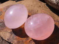 Polished Gemmy Pink Rose Quartz Palm Stones  x 12 From Ambatondrazaka, Madagascar - Toprock Gemstones and Minerals 