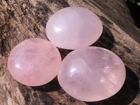 Polished Gemmy Pink Rose Quartz Palm Stones  x 12 From Ambatondrazaka, Madagascar - Toprock Gemstones and Minerals 