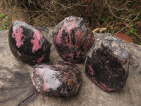 Polished One Side Polished Rhodonite Free Forms  x 4 From Madagascar - TopRock