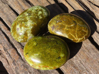 Polished Green Opal Galet / Palm Stones x 12 From Antsirabe, Madagascar