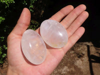 Polished Girasol Pearl Quartz Palm Stones  x 13 From Ambatondrazaka, Madagascar - Toprock Gemstones and Minerals 