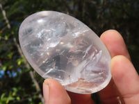 Polished Girasol Pearl Quartz Palm Stones  x 13 From Ambatondrazaka, Madagascar - Toprock Gemstones and Minerals 